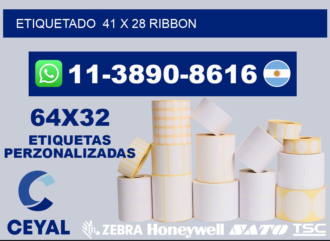 Etiquetado 41 x 28 ribbon