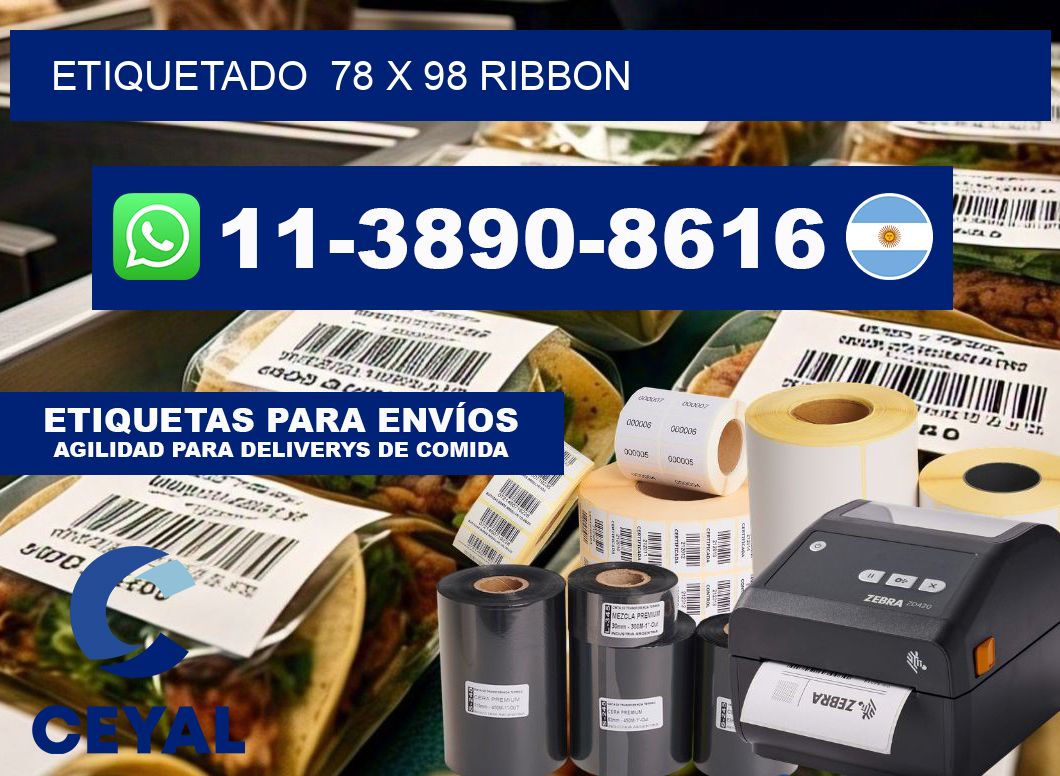 Etiquetado 78 x 98 ribbon