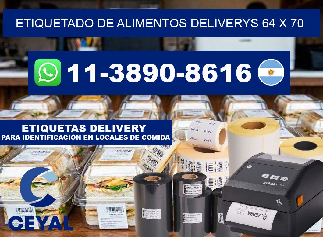 Etiquetado de alimentos deliverys 64 x 70
