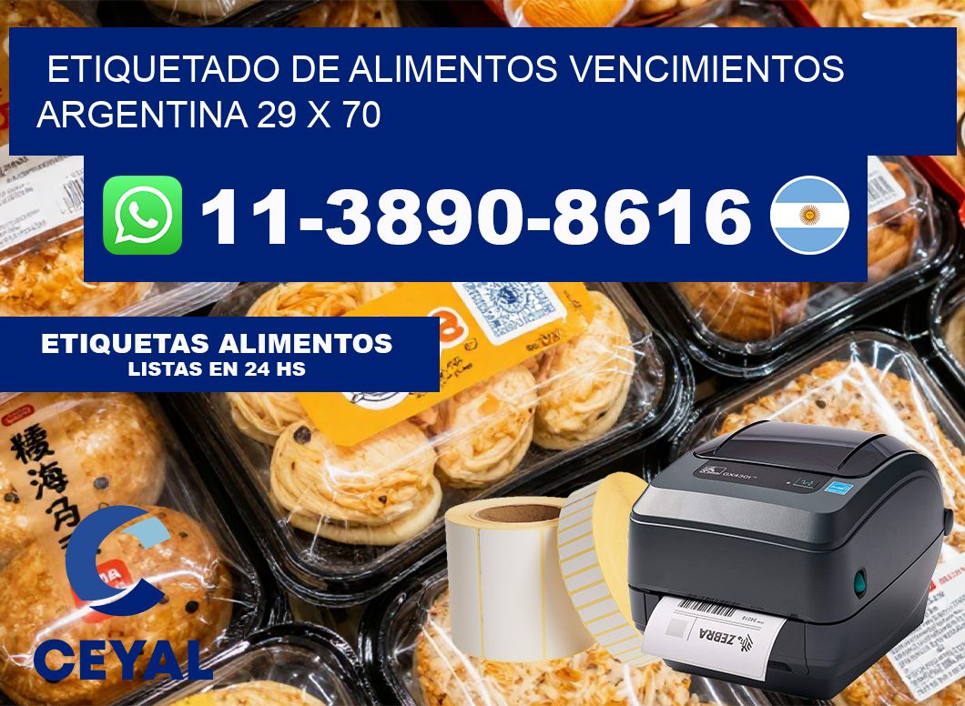 Etiquetado de alimentos vencimientos Argentina 29 x 70