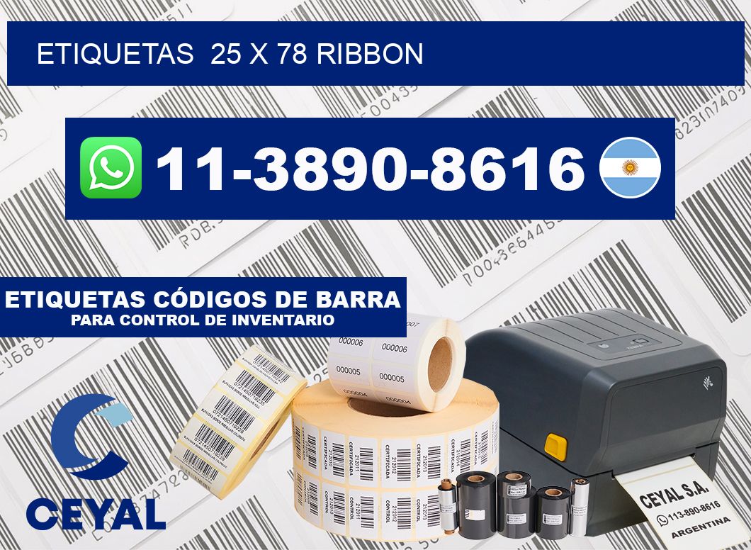 Etiquetas  25 x 78 ribbon