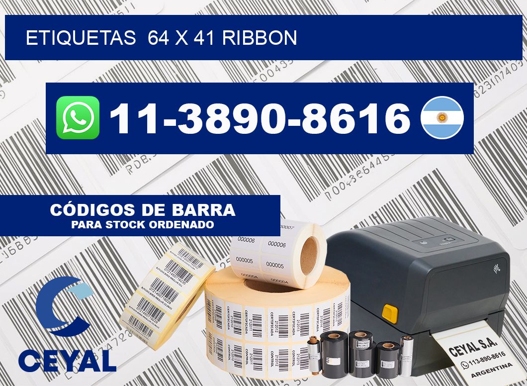 Etiquetas  64 x 41 ribbon