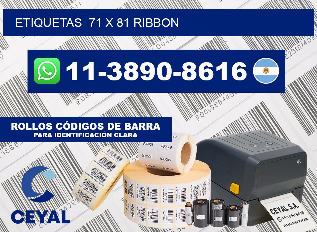 Etiquetas  71 x 81 ribbon