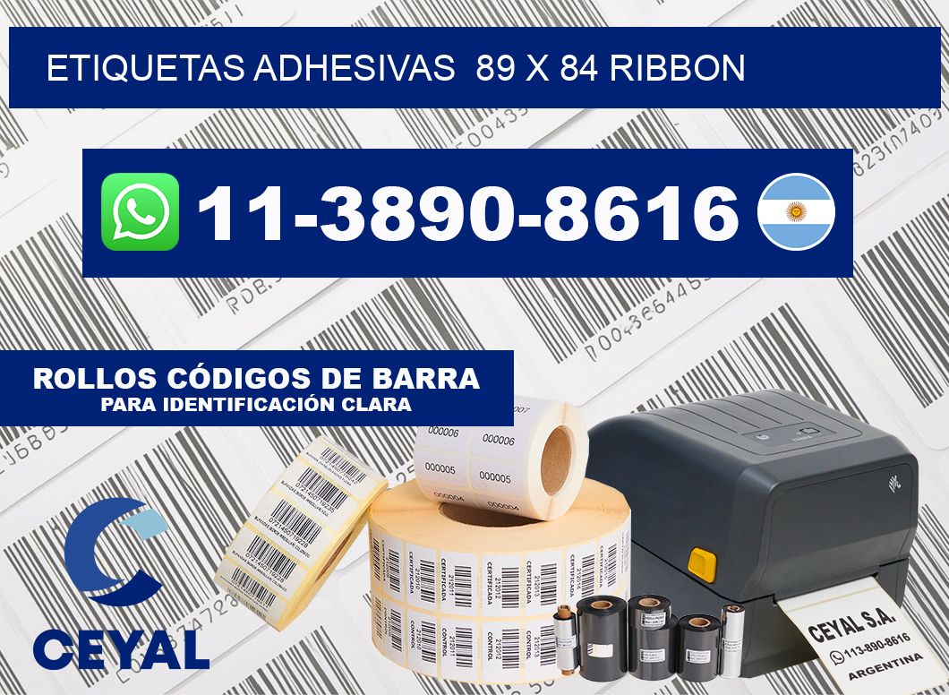 Etiquetas adhesivas  89 x 84 ribbon