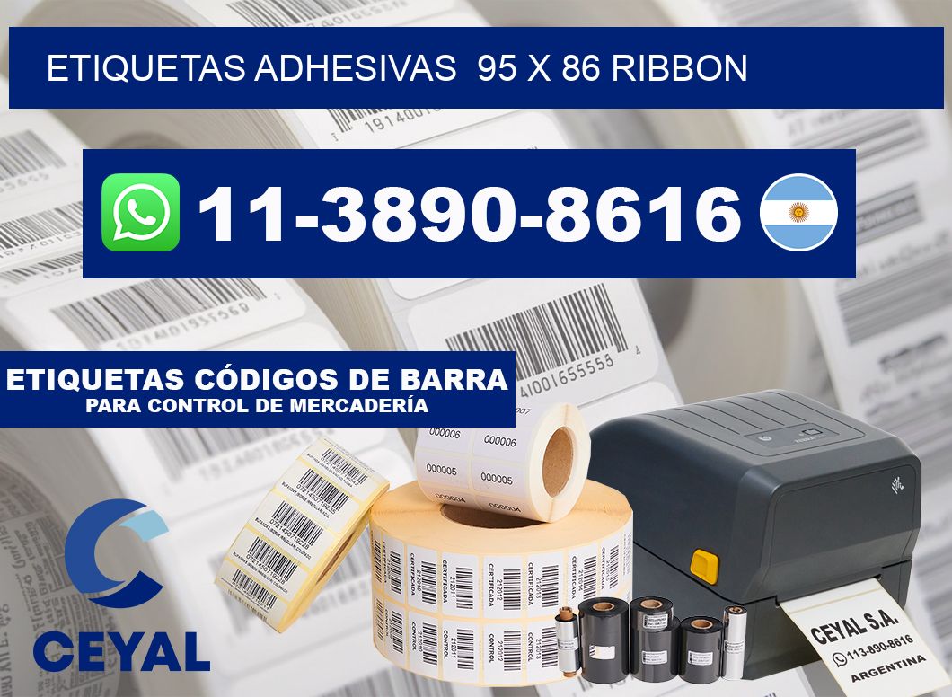 Etiquetas adhesivas  95 x 86 ribbon