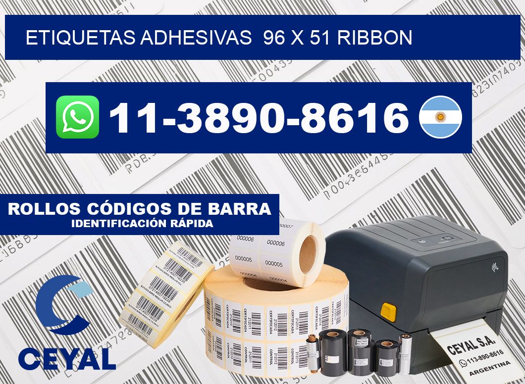 Etiquetas adhesivas  96 x 51 ribbon