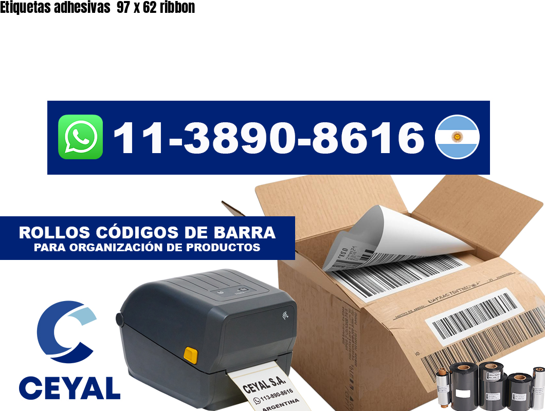 Etiquetas adhesivas  97 x 62 ribbon
