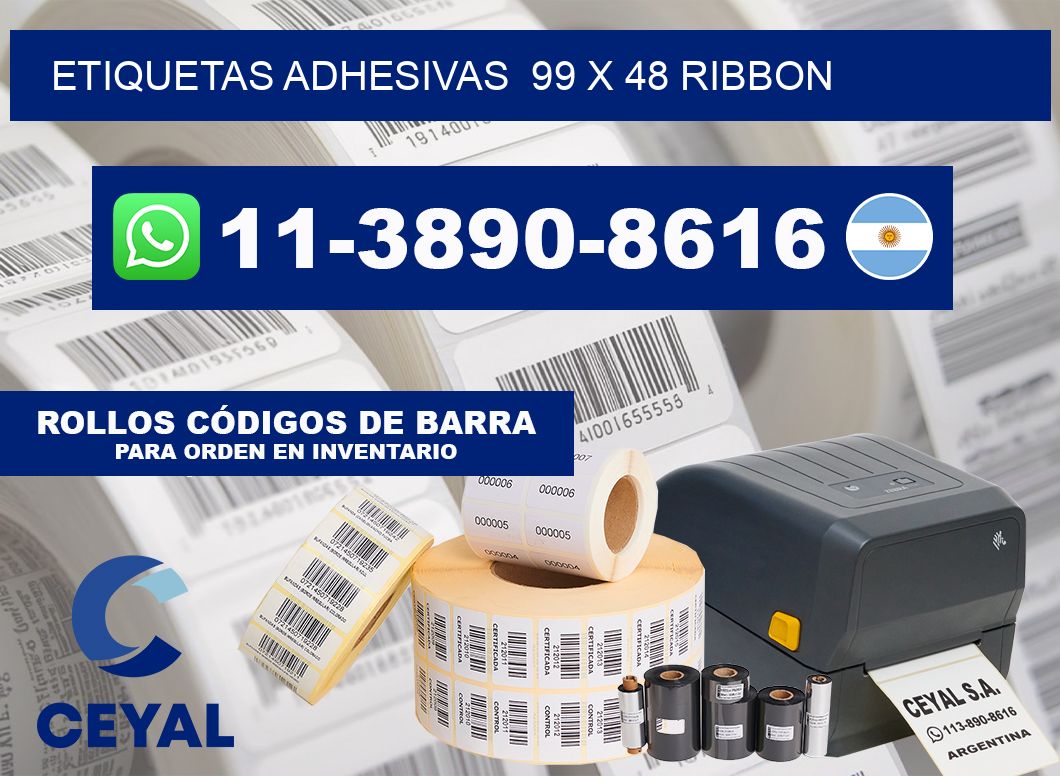 Etiquetas adhesivas  99 x 48 ribbon