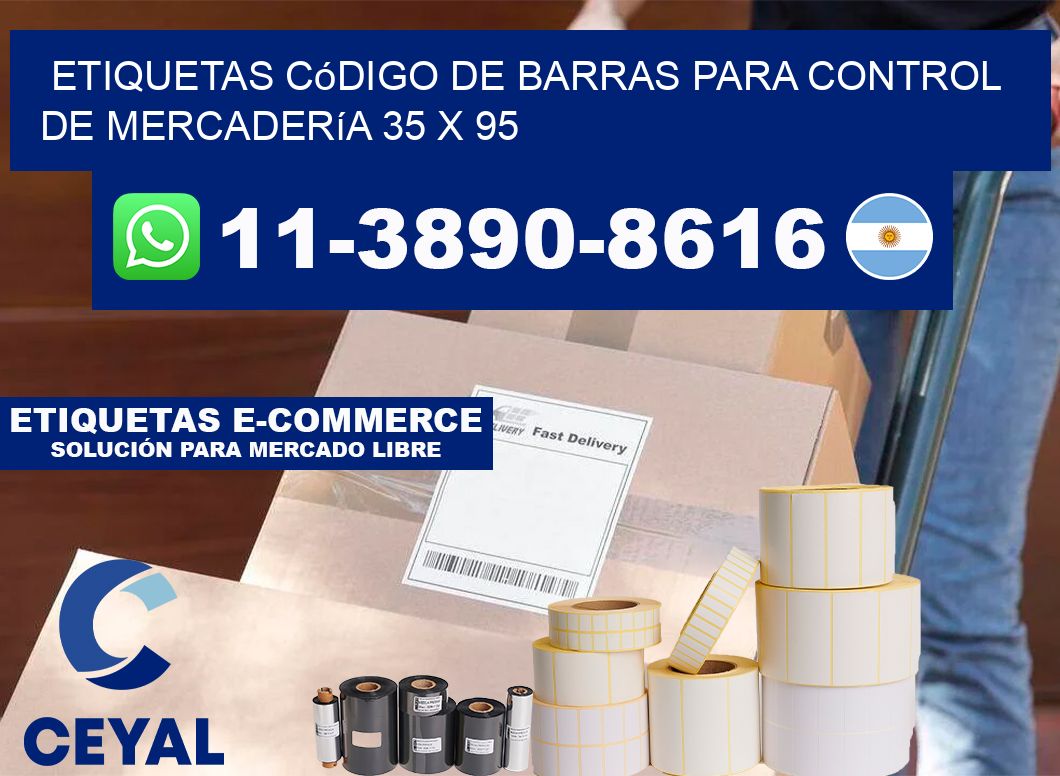 Etiquetas código de barras para control de mercadería 35 x 95