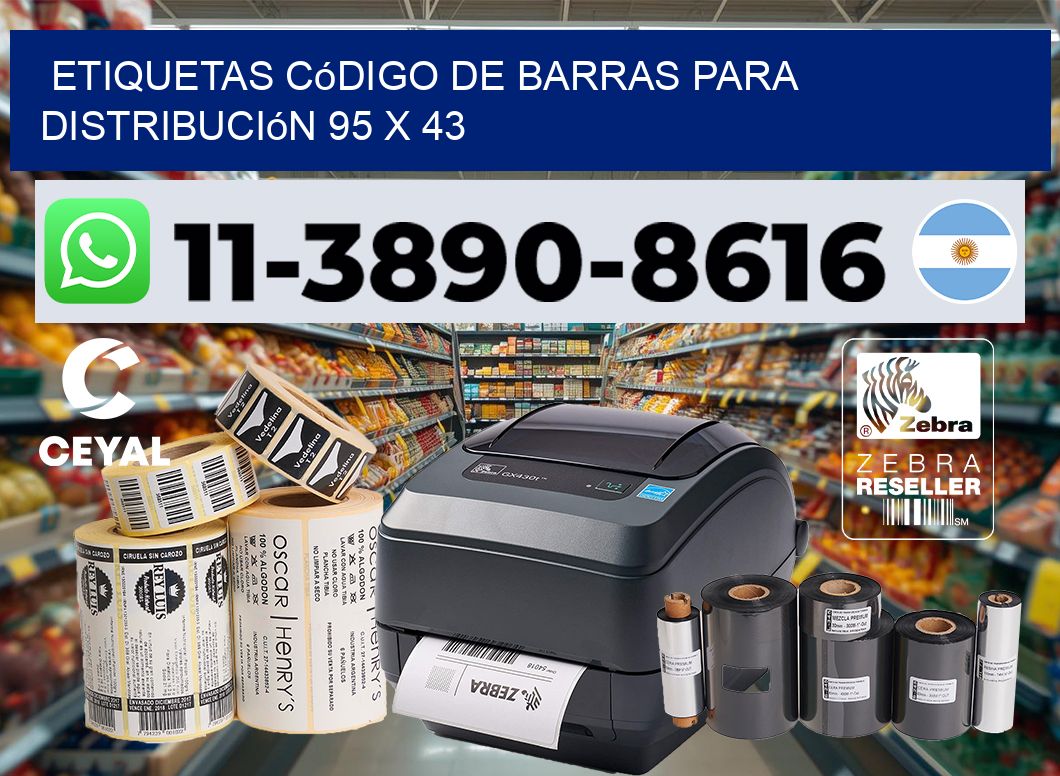 Etiquetas código de barras para distribución 95 x 43
