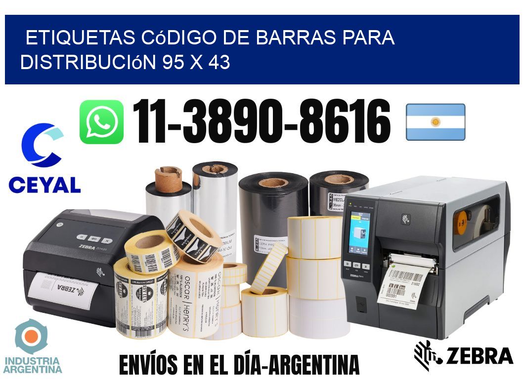 Etiquetas código de barras para distribución 95 x 43
