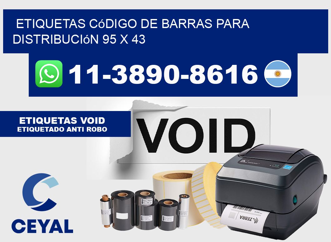 Etiquetas código de barras para distribución 95 x 43