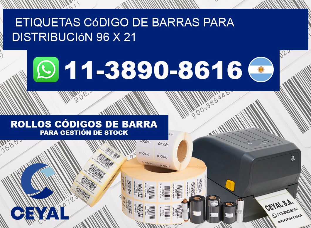Etiquetas código de barras para distribución 96 x 21