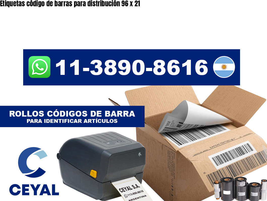 Etiquetas código de barras para distribución 96 x 21