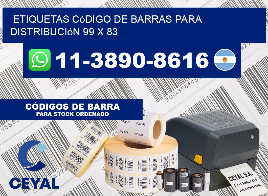 Etiquetas código de barras para distribución 99 x 83