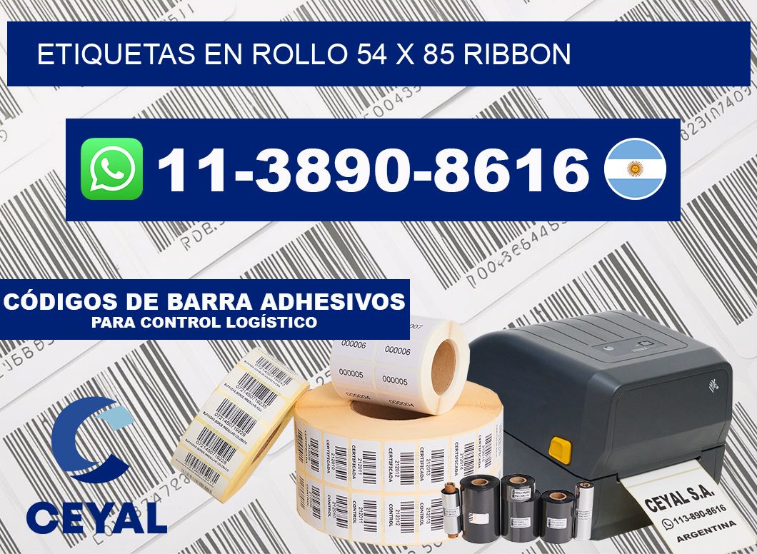 Etiquetas en rollo 54 x 85 ribbon