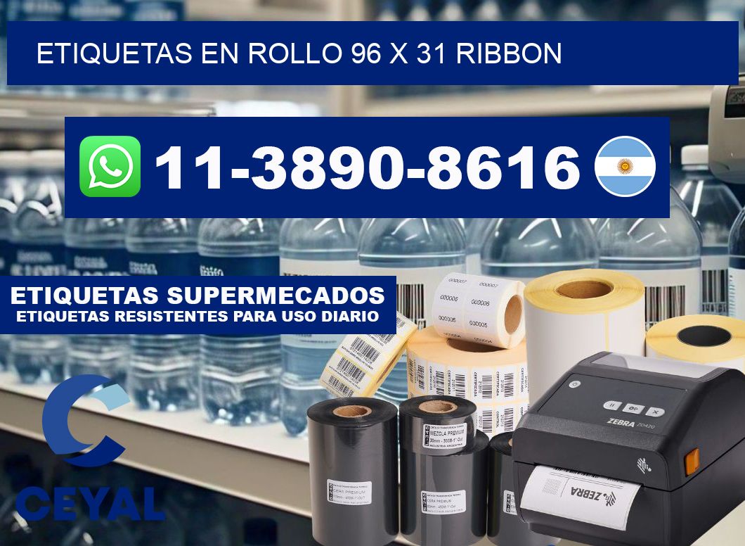 Etiquetas en rollo 96 x 31 ribbon