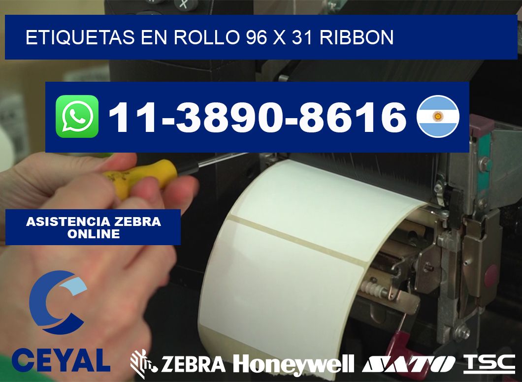 Etiquetas en rollo 96 x 31 ribbon