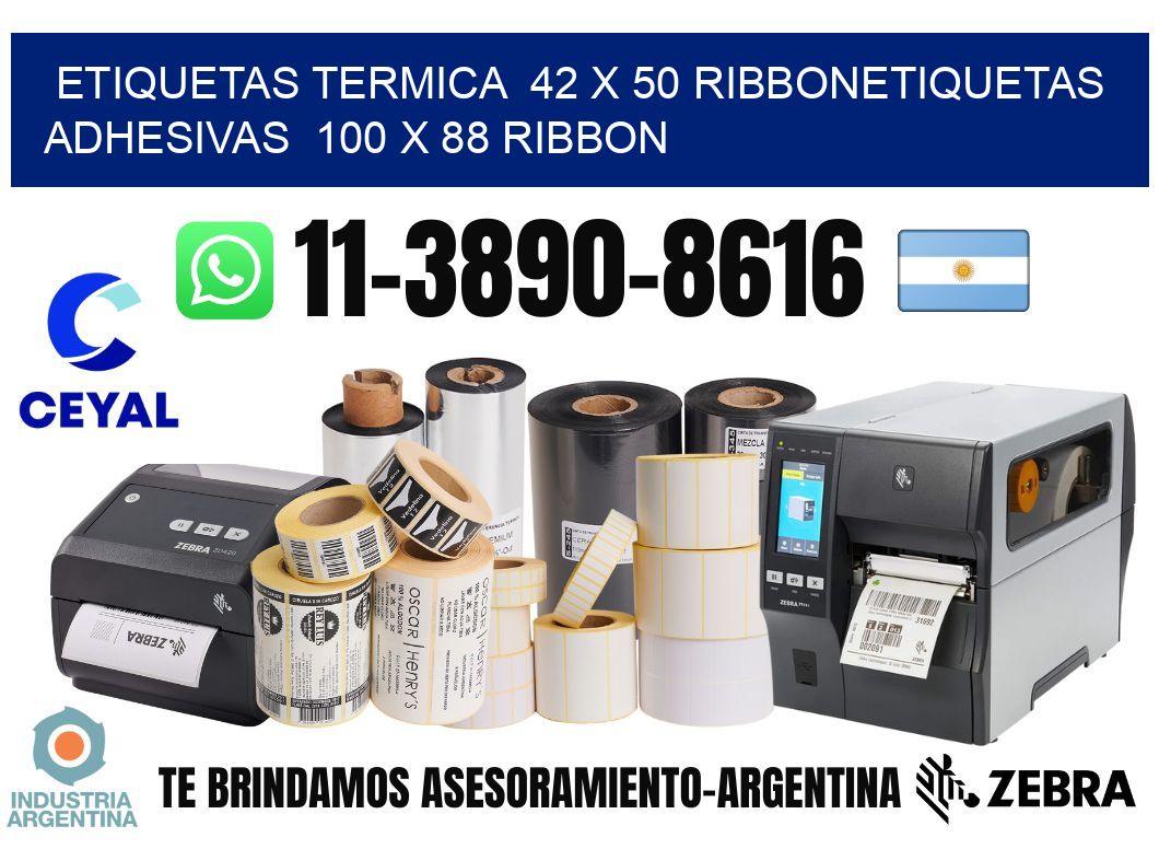 Etiquetas termica  42 x 50 ribbonEtiquetas adhesivas  100 x 88 ribbon