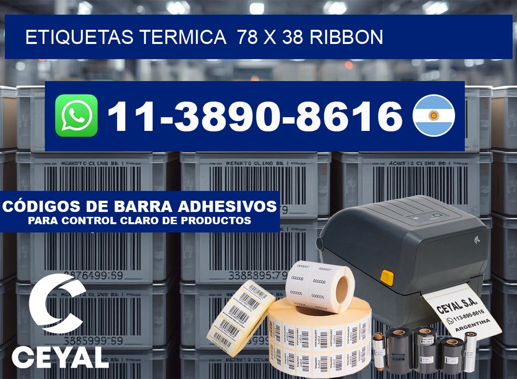 Etiquetas termica  78 x 38 ribbon