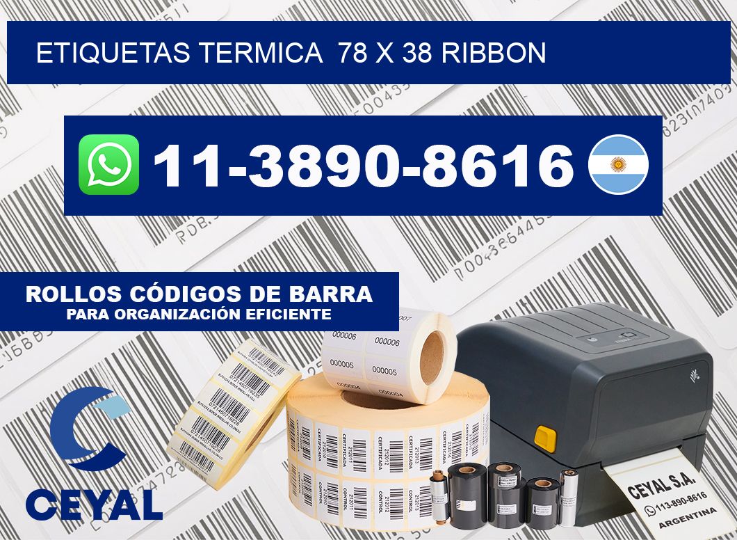Etiquetas termica  78 x 38 ribbon