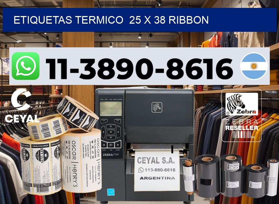Etiquetas termico  25 x 38 ribbon