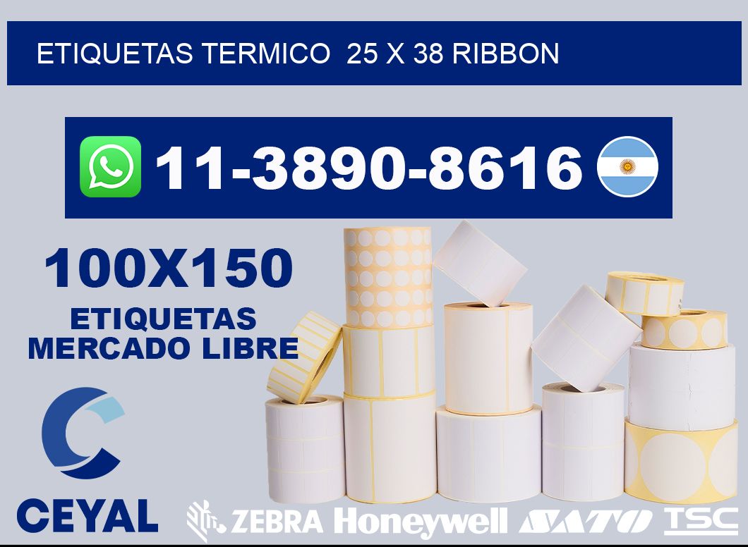 Etiquetas termico  25 x 38 ribbon