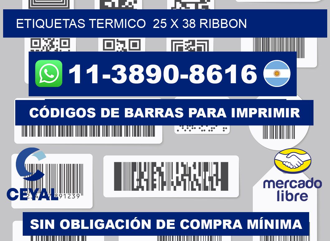 Etiquetas termico  25 x 38 ribbon