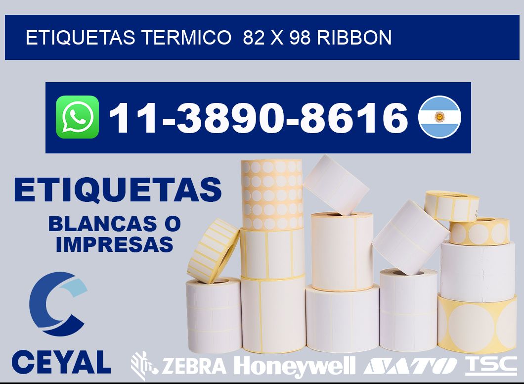 Etiquetas termico  82 x 98 ribbon