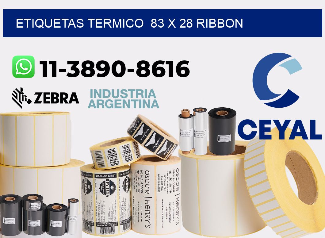 Etiquetas termico 83 x 28 ribbon