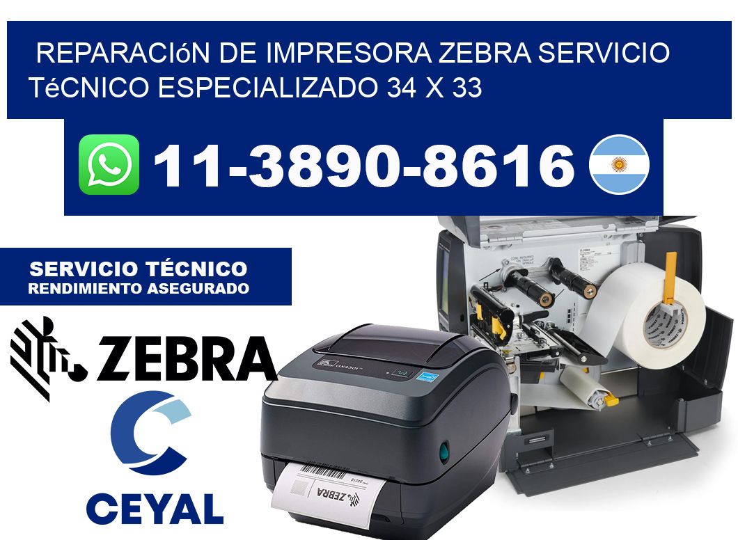 Reparación de Impresora Zebra Servicio Técnico Especializado 34 x 33