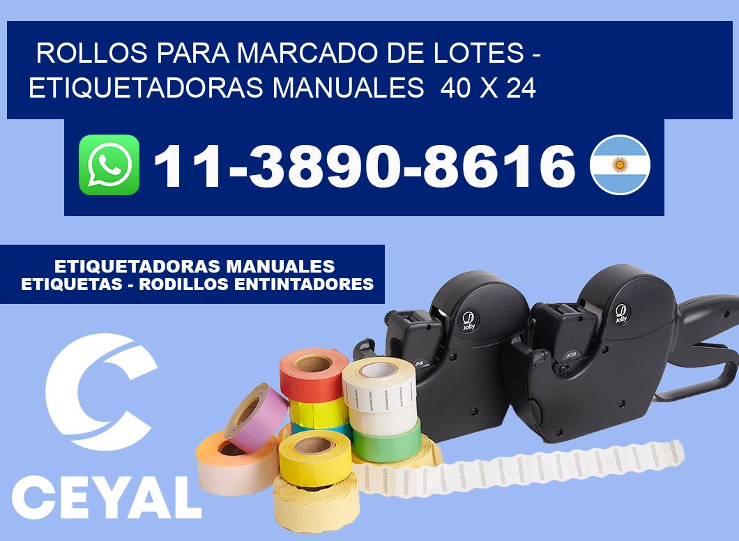 Rollos para marcado de lotes - Etiquetadoras Manuales 40 x 24