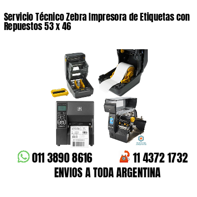 Servicio Técnico Zebra Impresora de Etiquetas con Repuestos 53 x 46
