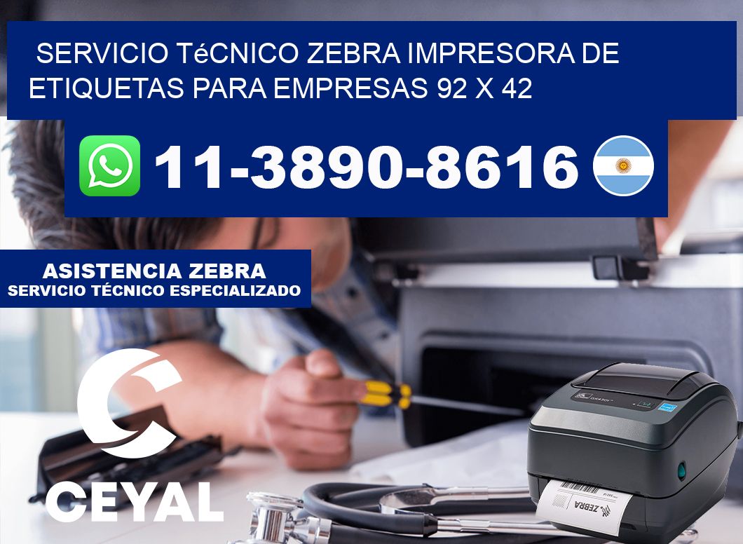 Servicio Técnico Zebra Impresora de Etiquetas para Empresas 92 x 42