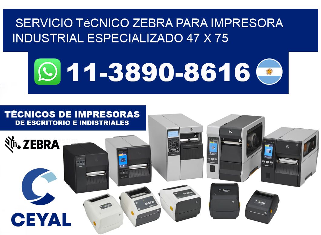 Servicio Técnico Zebra para Impresora Industrial Especializado 47 x 75