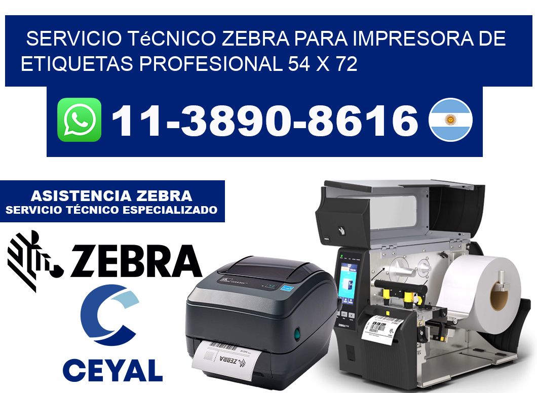 Servicio Técnico Zebra para Impresora de Etiquetas Profesional 54 x 72