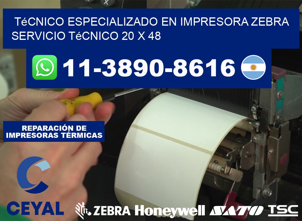 Técnico Especializado en Impresora Zebra Servicio Técnico 20 x 48