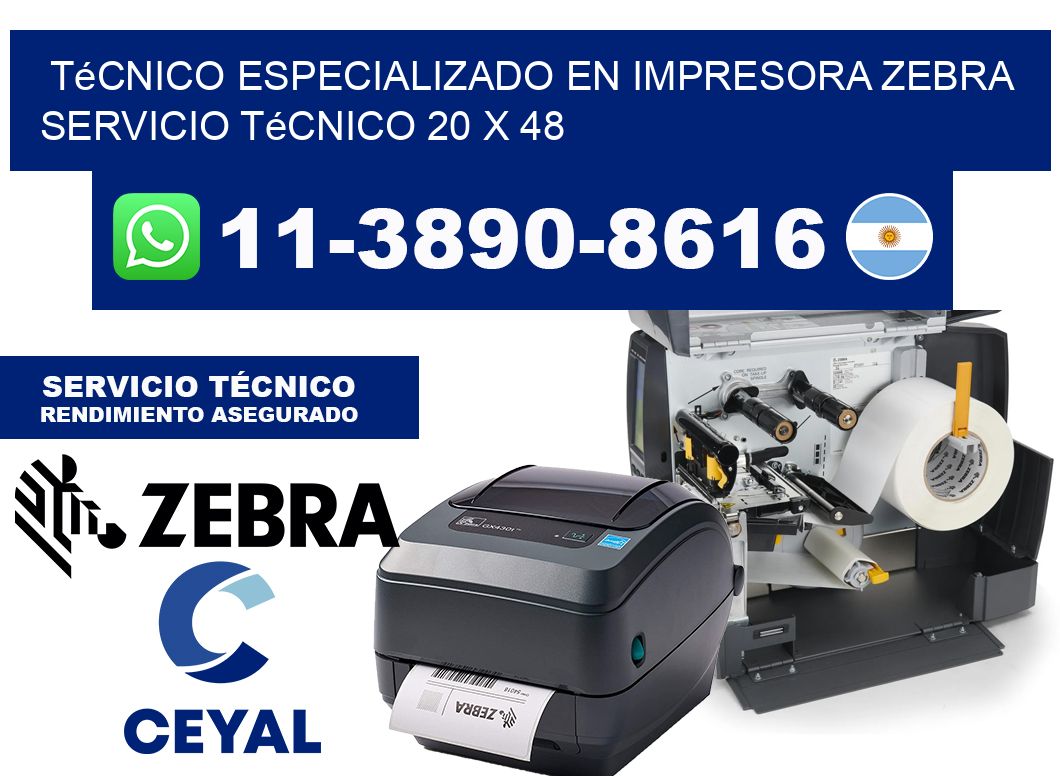 Técnico Especializado en Impresora Zebra Servicio Técnico 20 x 48