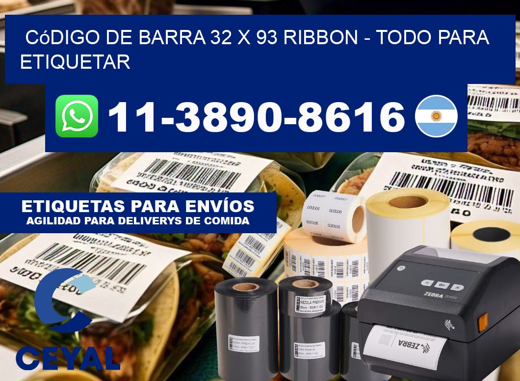código de barra 32 x 93 ribbon - Todo para Etiquetar