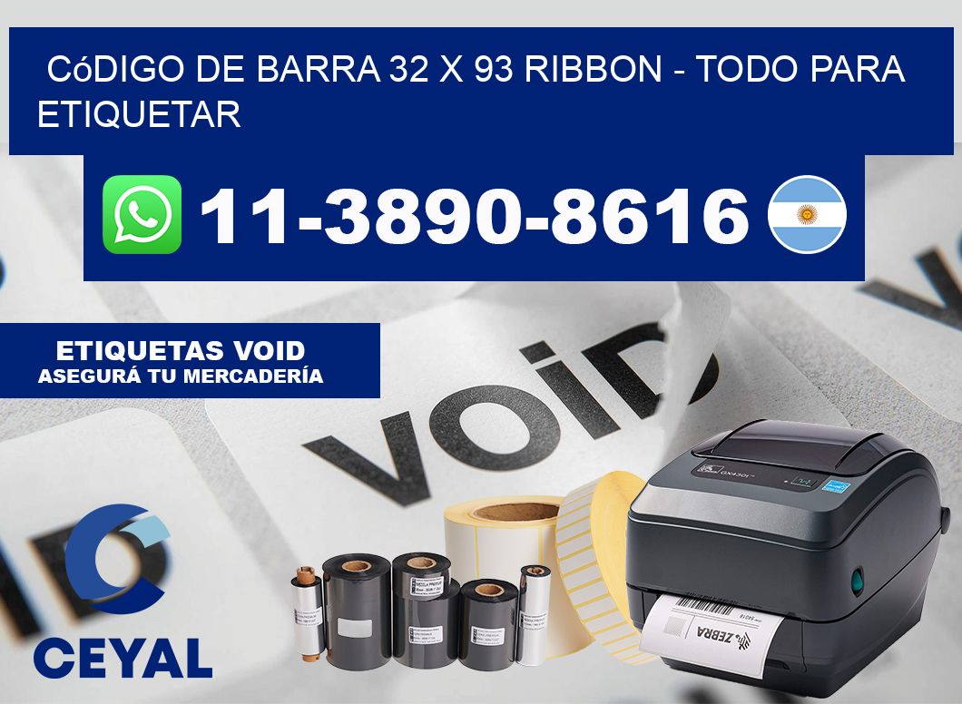 código de barra 32 x 93 ribbon - Todo para Etiquetar