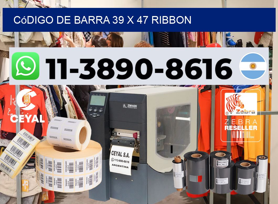 código de barra 39 x 47 ribbon