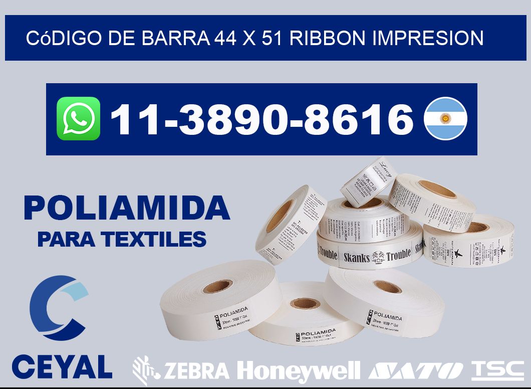 código de barra 44 x 51 ribbon impresion