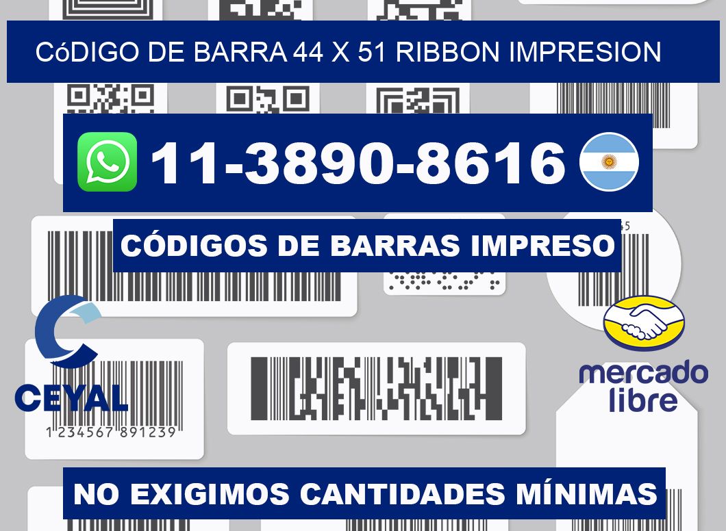 código de barra 44 x 51 ribbon impresion