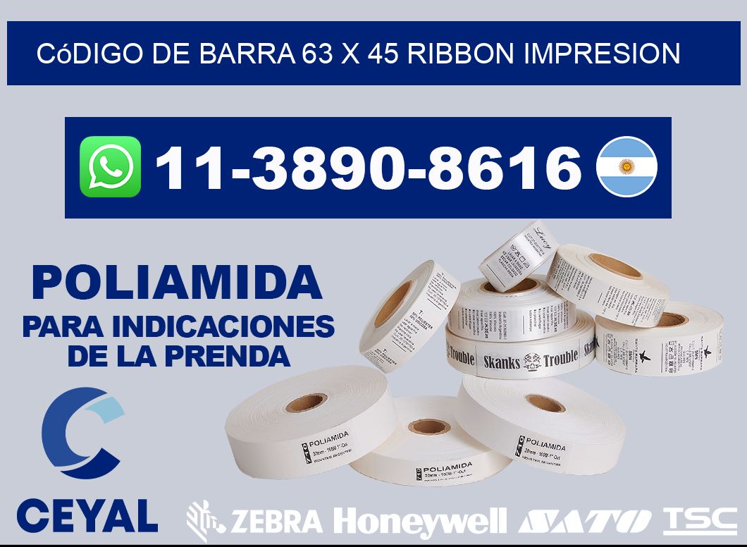 código de barra 63 x 45 ribbon impresion