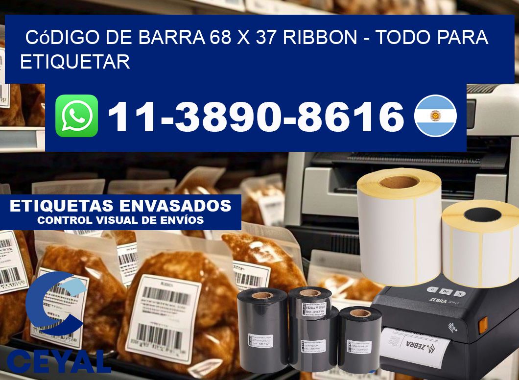 código de barra 68 x 37 ribbon - Todo para Etiquetar