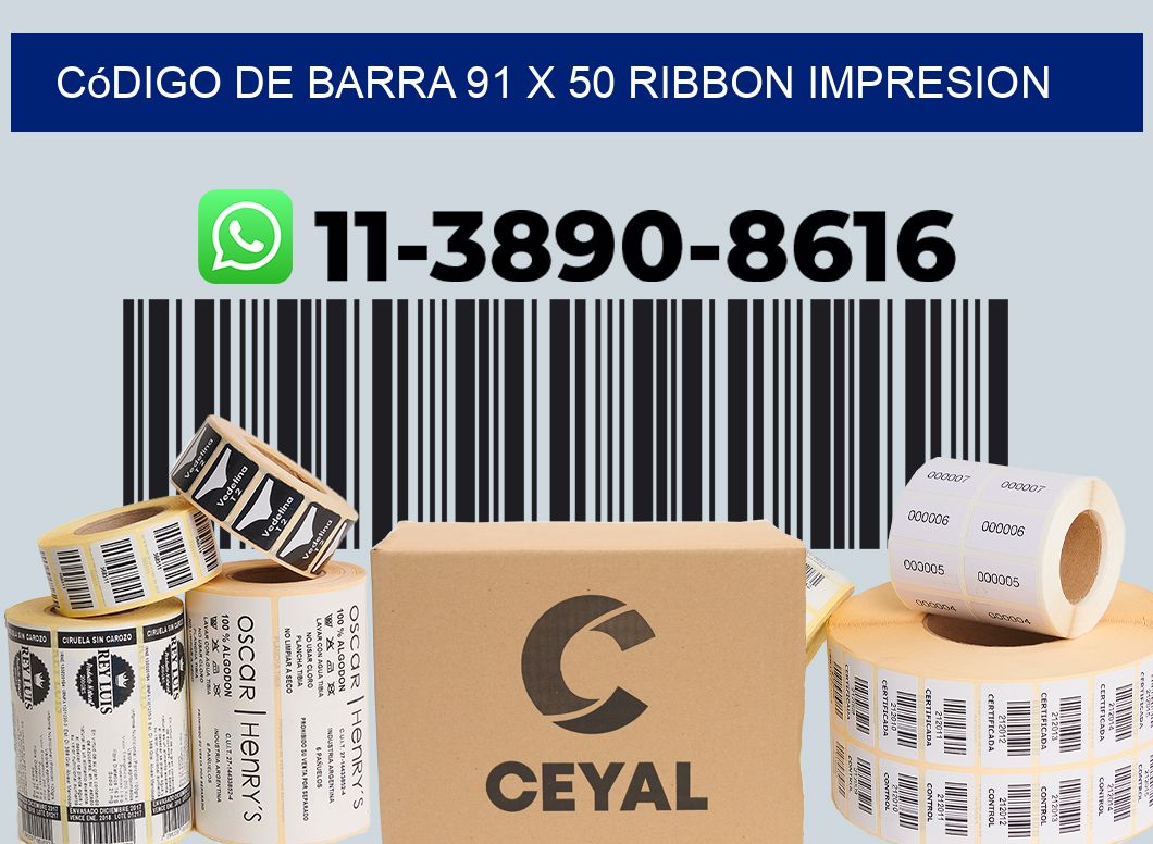 código de barra 91 x 50 ribbon impresion