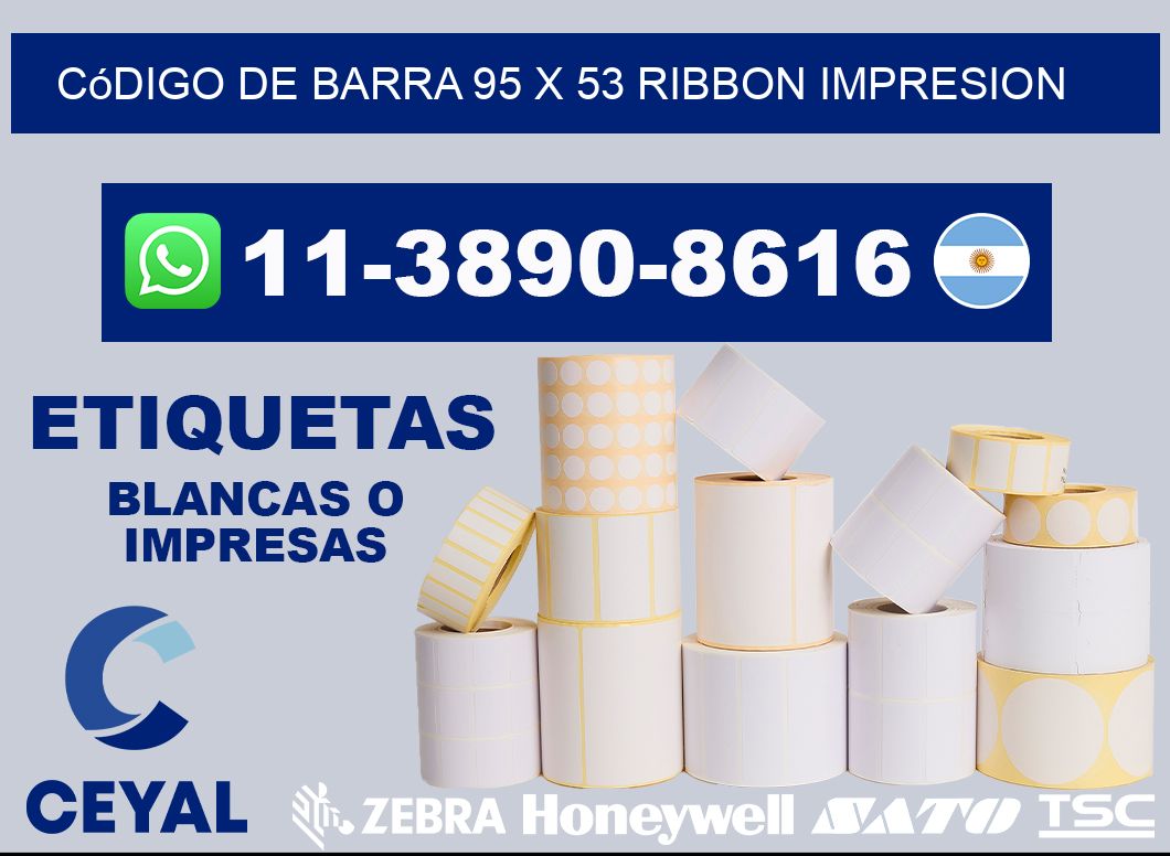 código de barra 95 x 53 ribbon impresion