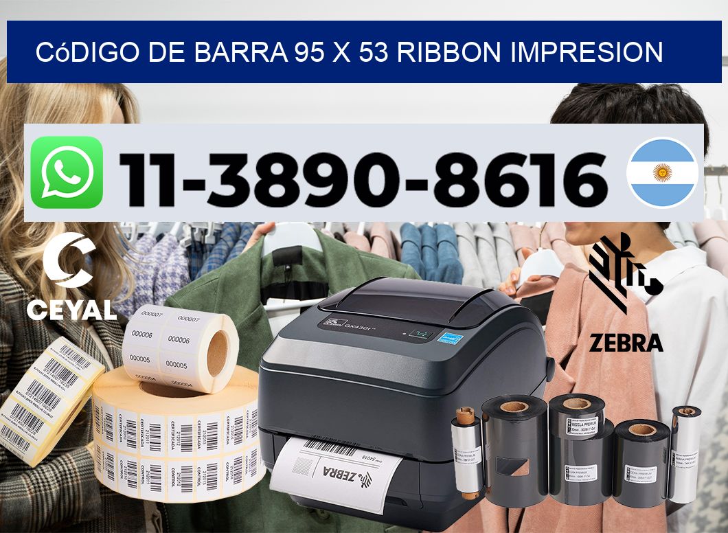 código de barra 95 x 53 ribbon impresion