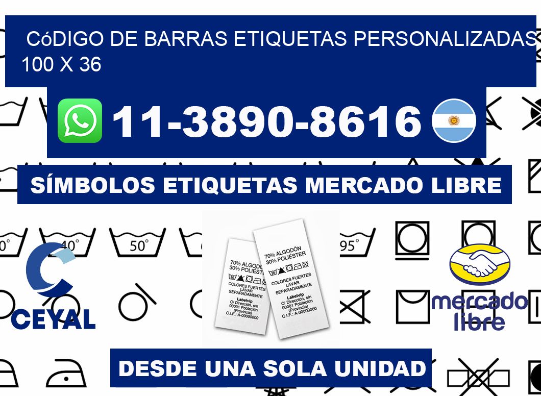 código de barras etiquetas personalizadas 100 x 36