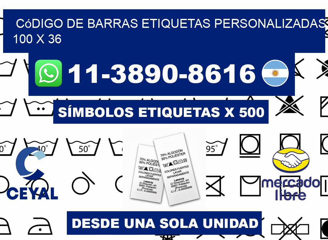 código de barras etiquetas personalizadas 100 x 36